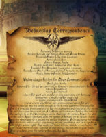 Wednesday Correspondence information spell page